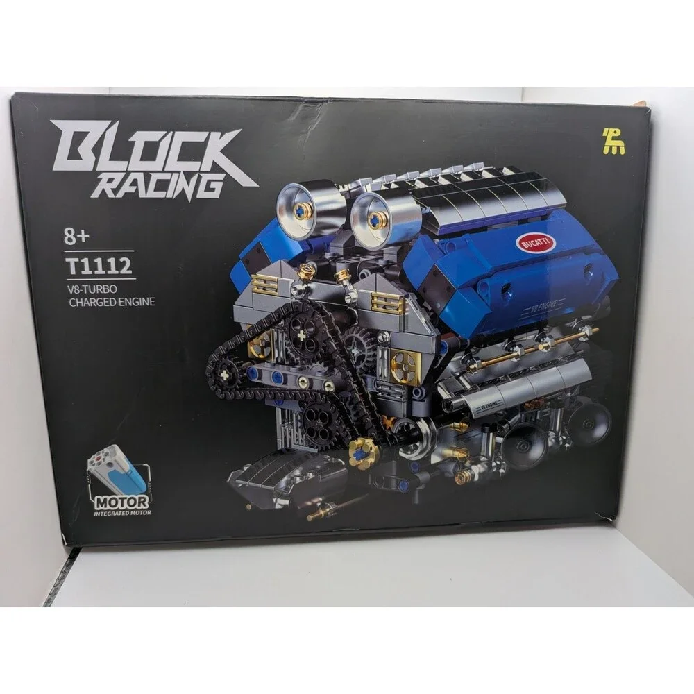 Block Racing V8 Turbo Charged Engine With Integrated Motor